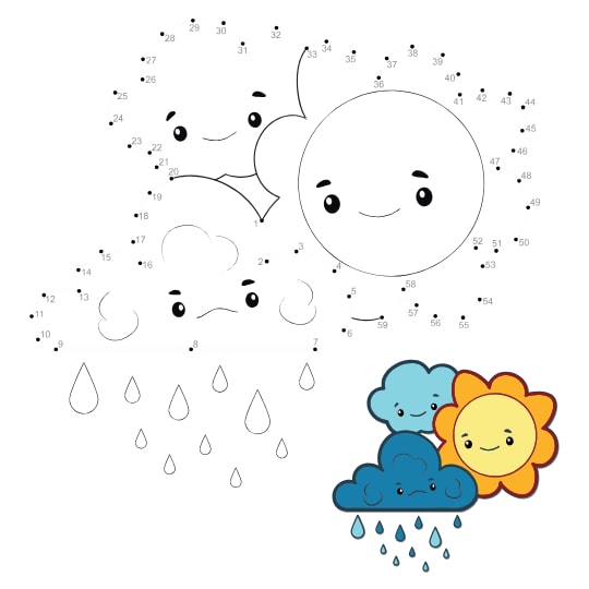 דפי עבודה קו נקודה לחורף