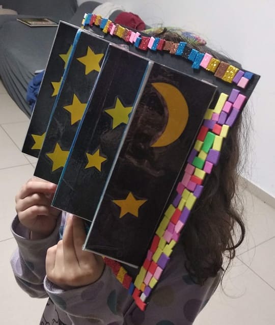 יצירה לילדים שמש ירח וכוכבים